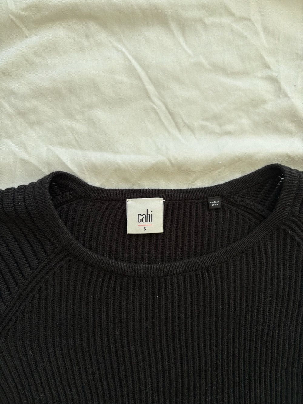 Cabi Black Ribbed Knit Sweater | Size S - Picture 3 of 4